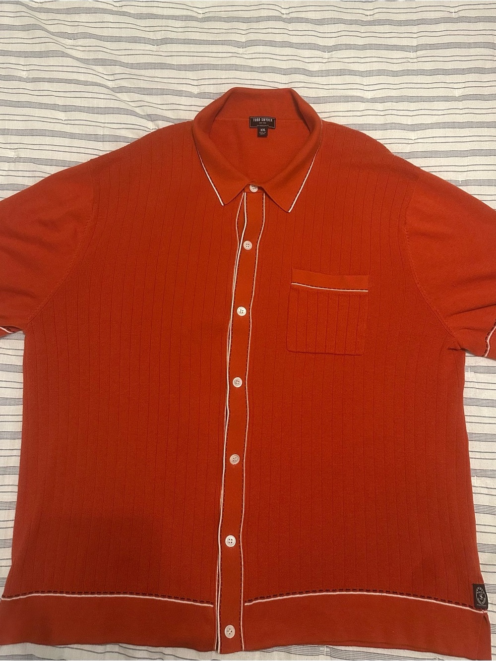 Todd Snyder Italian Silk Cotton Riveria Polo XXL Burnt Orange